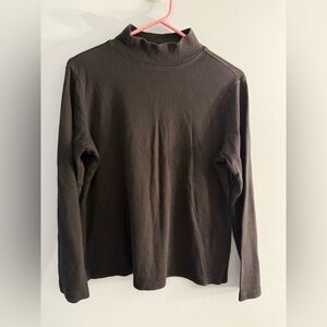Laura Scott Black Long Sleeve Mock Neck Top